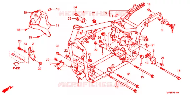 CADRE Honda MOTO 400 SHADOW 2009  VT400C9
