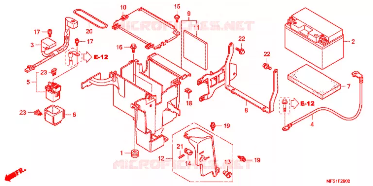 BATTERIE Honda MOTO 400 SHADOW 2012  VT400CA9