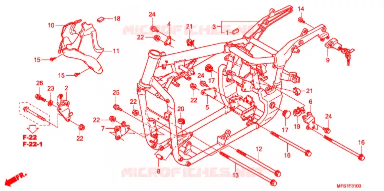 CADRE Honda MOTO 400 SHADOW 2012  VT400CA9
