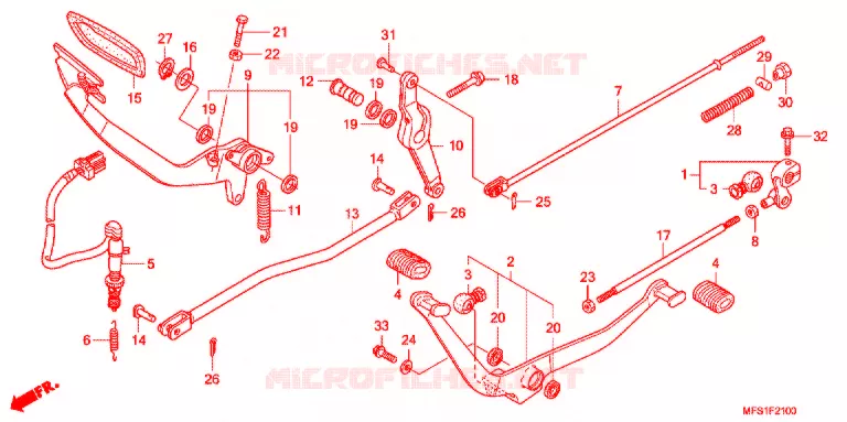 PEDALE (VT400C/CA) Honda MOTO 400 SHADOW 2009  VT400CA9