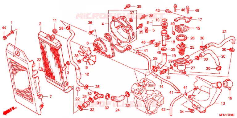 RADIATEUR Honda MOTO 400 SHADOW 2009  VT400CA9