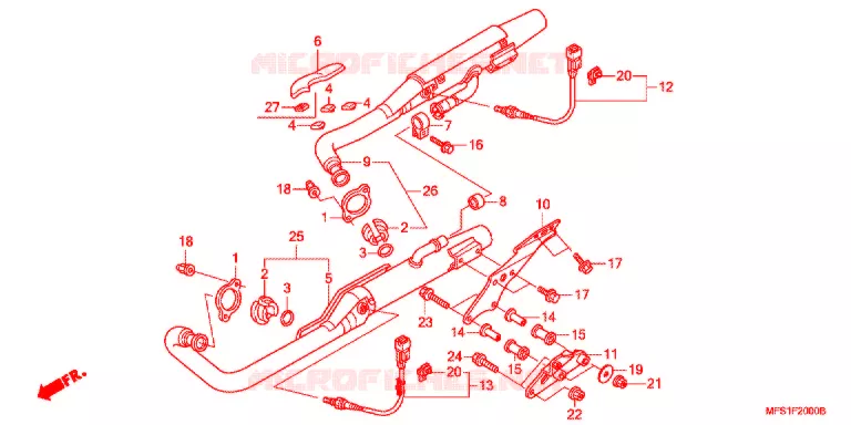 SILENCIEUX D'ECHAPPEMENT Honda MOTO 400 SHADOW 2014  VT400CA9