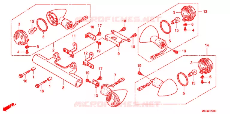 CLIGNOTANT Honda MOTO 400 SHADOW 2009  VT400CA9