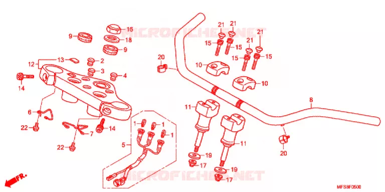 GUIDON - TE DE FOURCHE Honda MOTO 400 SHADOW 2009  VT400CA9