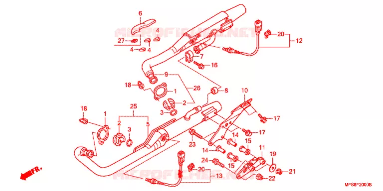 SILENCIEUX D'ECHAPPEMENT Honda MOTO 400 SHADOW 2009  VT400CA9