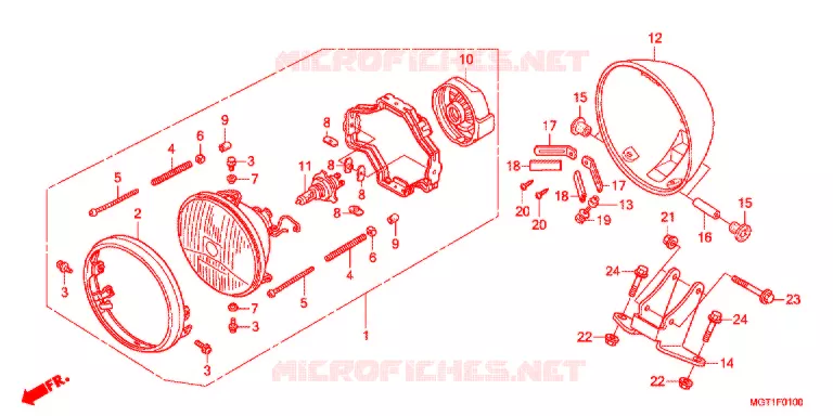 PHARE Honda MOTO 400 VT 2013  VT400SB