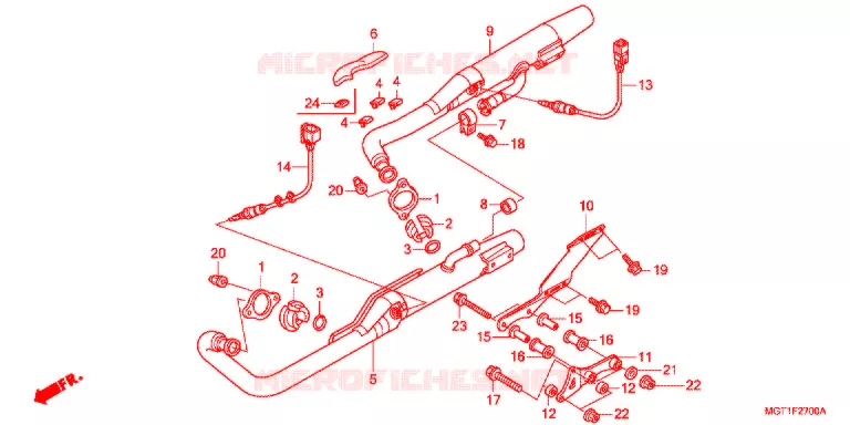 SILENCIEUX D'ECHAPPEMENT Honda MOTO 400 VT 2013  VT400SB