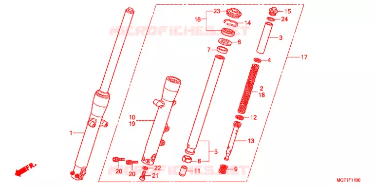 FOURCHE Honda MOTO 400 VT 2012  VT400SB