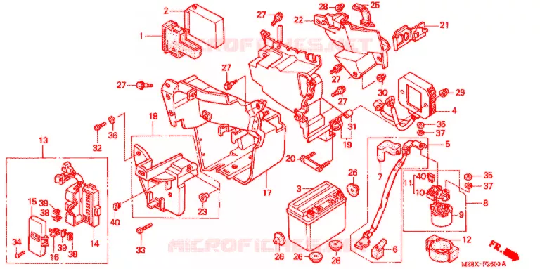 BATTERIE Honda MOTO 600 SHADOW 2001  VT600C1