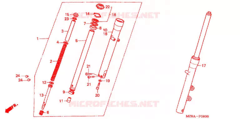 FOURCHE Honda MOTO 600 SHADOW 2002  VT600C2