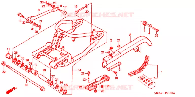 BRAS OSCILLANT Honda MOTO 600 SHADOW 2003  VT600C3