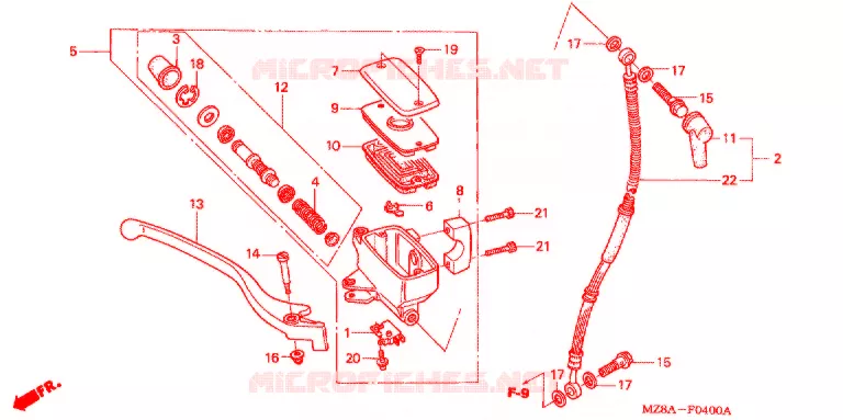 MAITRE CYLINDRE DE FREIN AVANT Honda MOTO 600 SHADOW 2003  VT600C3