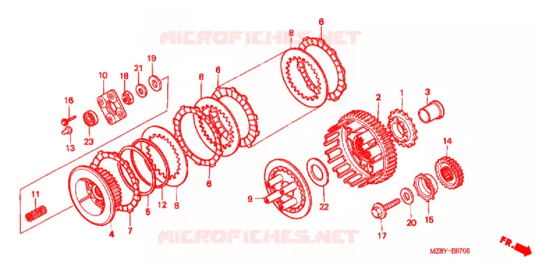 EMBRAYAGE Honda MOTO 600 SHADOW 2003  VT600C3