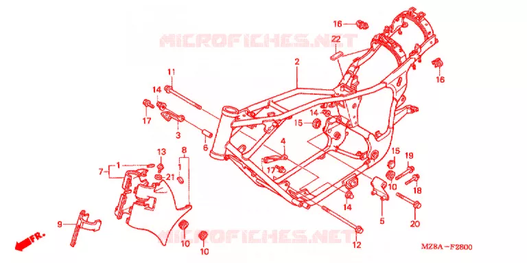 CADRE Honda MOTO 600 SHADOW 2004  VT600C4
