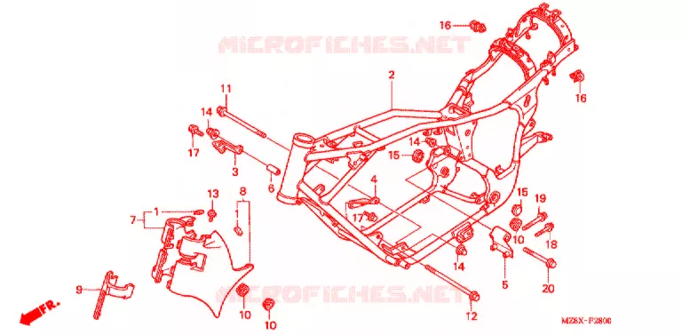 CADRE Honda MOTO 600 SHADOW 2001  VT600CD1