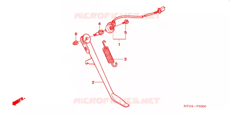 BEQUILLE Honda MOTO 600 SHADOW 2006  VT600CD6