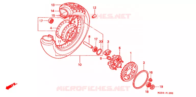 ROUE ARRIERE Honda MOTO 600 SHADOW 1995  VT600CDS