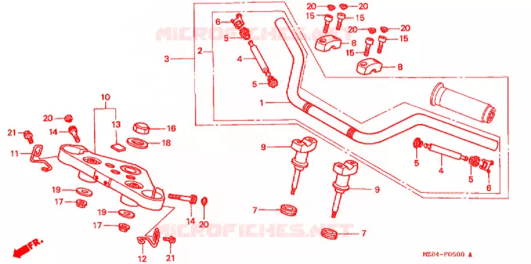 GUIDON Honda MOTO 600 SHADOW 1995  VT600CDS