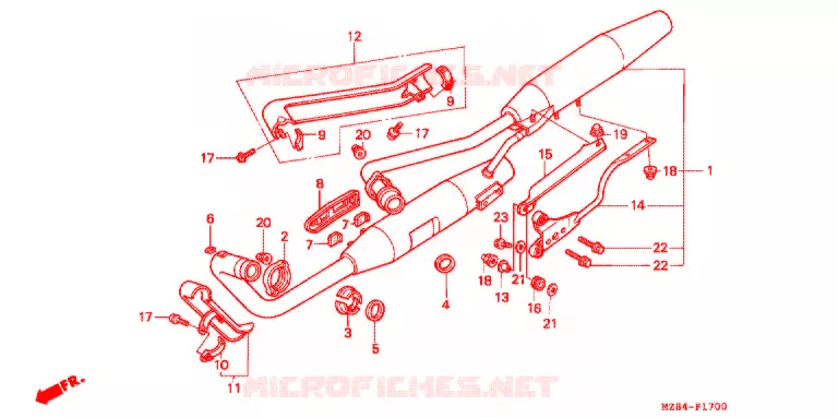 SILENCIEUX D'ECHAPPEMENT Honda MOTO 600 SHADOW 1998  VT600CDW