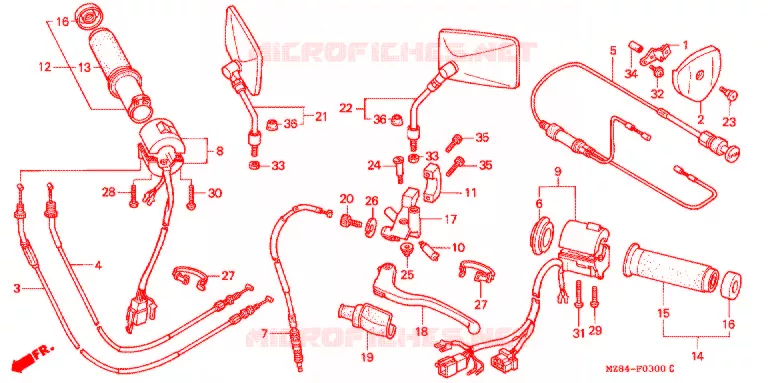COMMODOS - POIGNEES Honda MOTO 600 SHADOW 1998  VT600CDW