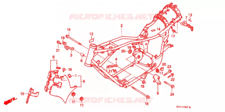 CADRE Honda MOTO 600 SHADOW 1993  VT600CP