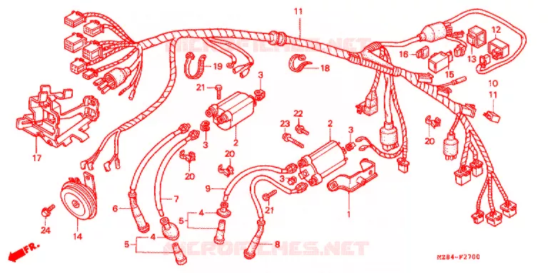 FAISCEAU DES FILS Honda MOTO 600 SHADOW 1995  VT600CS