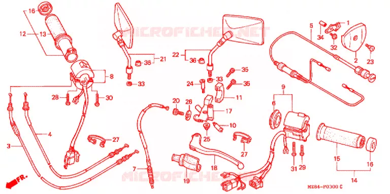 COMMODOS - POIGNEES Honda MOTO 600 SHADOW 1995  VT600CS