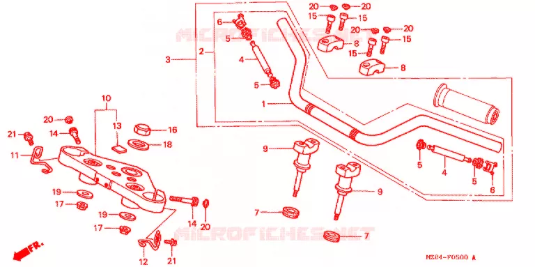 GUIDON Honda MOTO 600 SHADOW 1996  VT600CT