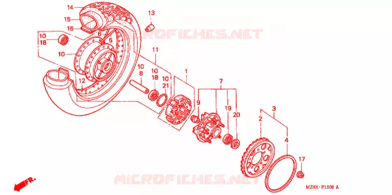 ROUE ARRIERE Honda MOTO 600 SHADOW 2000  VT600CY