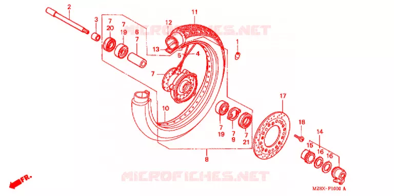 ROUE AVANT Honda MOTO 600 SHADOW 2000  VT600CY