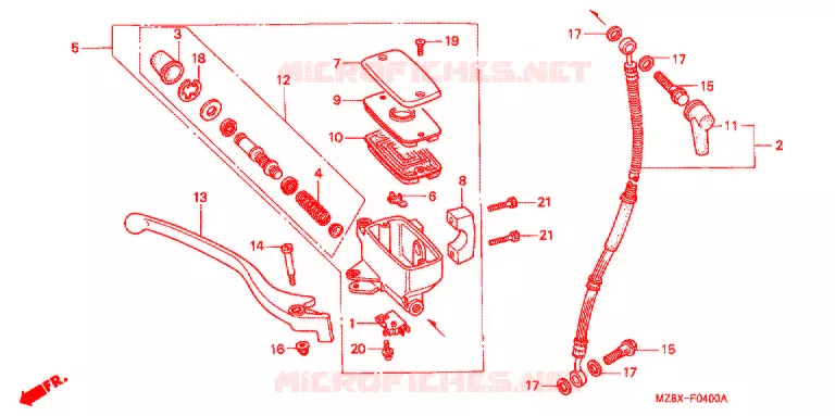 MAITRE CYLINDRE DE FREIN AVANT Honda MOTO 600 SHADOW 2000  VT600CY