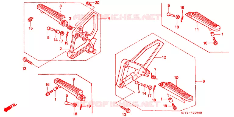 REPOSE PIED Honda MOTO 80 NSR 1988  NSR80J