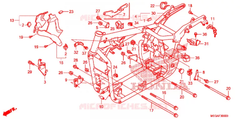 CADRE Honda MOTO 750 SHADOW 2010  VT750CSA