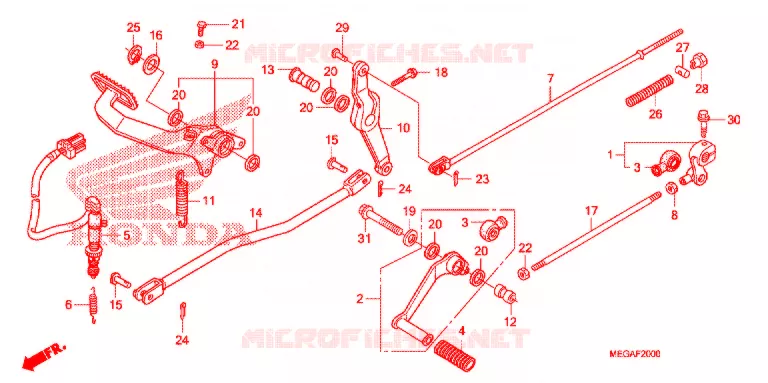 PEDALE Honda MOTO 750 SHADOW 2010  VT750CSA