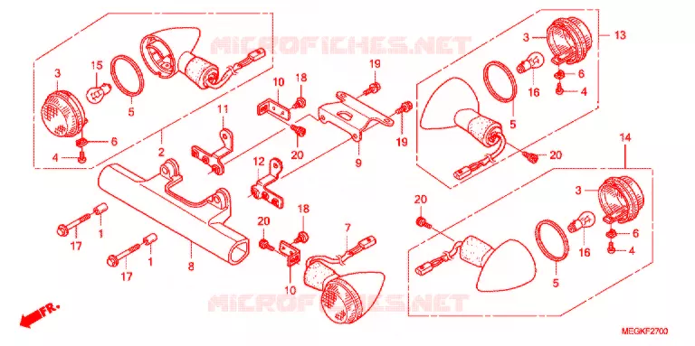 CLIGNOTANT Honda MOTO 750 SHADOW 2011  VT750CSA