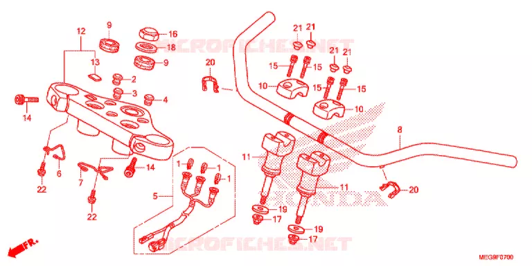 GUIDON (VT750C/VT750CS) Honda MOTO 750 SHADOW 2011  VT750CSB