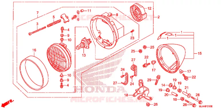 PHARE (VT750C/CA/CS) Honda MOTO 750 SHADOW 2012  VT750CSC
