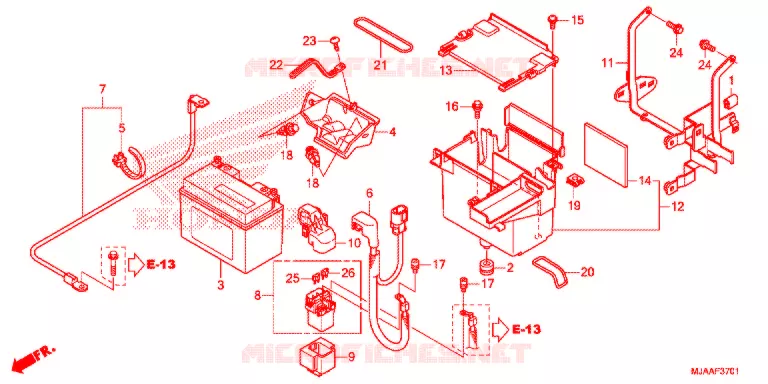 BATTERIE (VT750CS/C2S) Honda MOTO 750 SHADOW 2013  VT750CSD