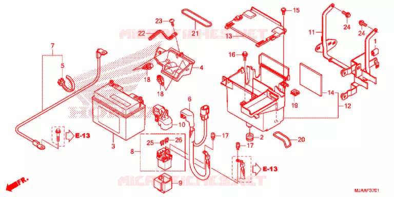 BATTERIE (VT750CS/C2S) Honda MOTO 750 SHADOW 2013  VT750CSD