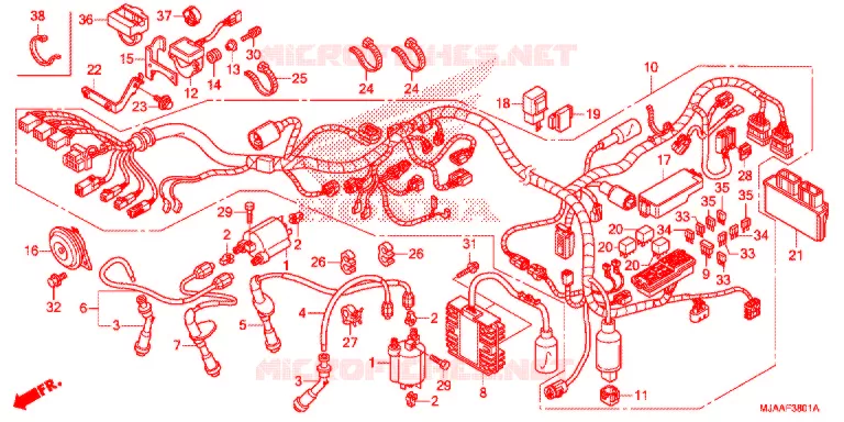 FAISCEAU DES FILS (VT750CS/C2S) Honda MOTO 750 SHADOW 2013  VT750CSD