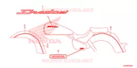 EMBLEME (VT750C/CA/CS) pour Honda SHADOW VT 750 AERO C-ABS 2014
