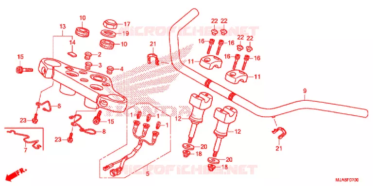 GUIDON (VT750C/CA/CS) Honda MOTO 750 SHADOW 2014  VT750CSE_A