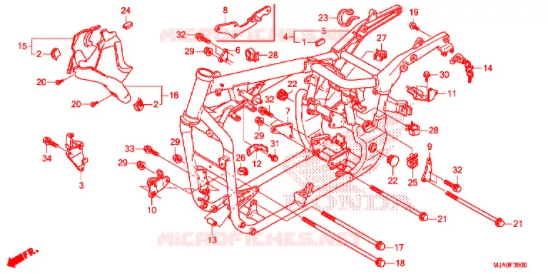 CADRE Honda MOTO 750 SHADOW 2016  VT750CSG