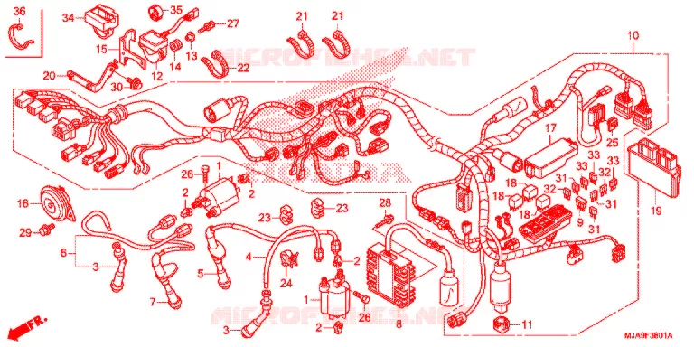 FAISCEAU DES FILS (VT750CS) Honda MOTO 750 SHADOW 2016  VT750CSG