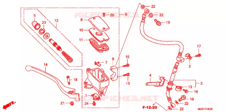 MAITRE CYLINDRE DE FREIN AVANT Honda MOTO 750 VT 2014  VT750SB