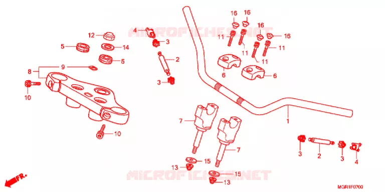 GUIDON - TE DE FOURCHE Honda MOTO 750 VT 2011  VT750SB