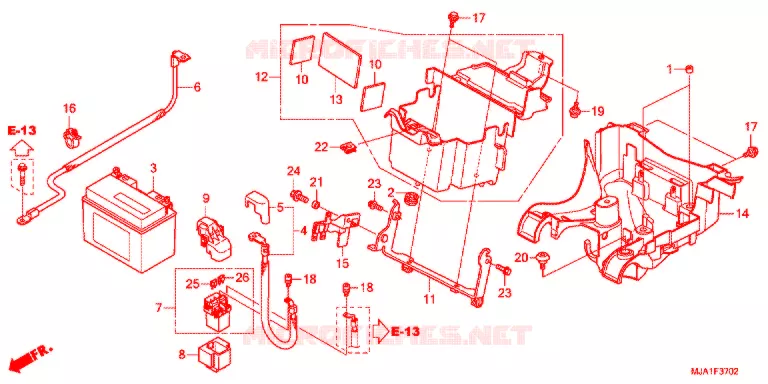 BATTERIE (VT750S) Honda MOTO 750 VT 2013  VT750SC