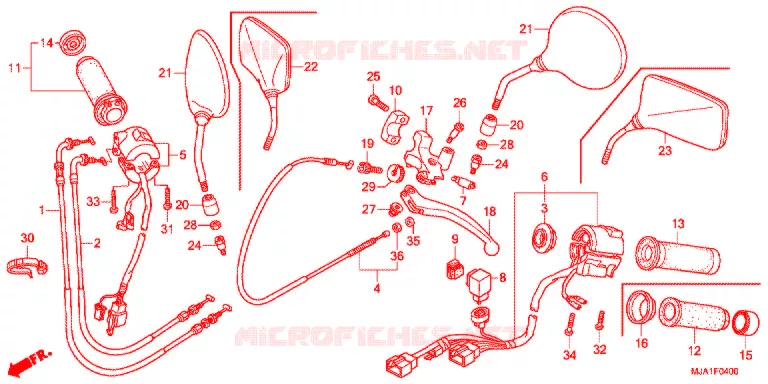 LEVIER DE GUIDON - CABLE - COMMODO Honda MOTO 750 VT 2014  VT750SC