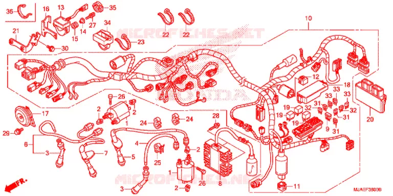 FAISCEAU DES FILS (VT750CS/C2S) Honda MOTO 750 SHADOW 2016  VT750CSG