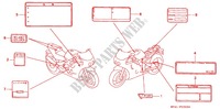 ETIQUETTE DE PRECAUTIONS pour Honda CBR 400 RR FIREBLADE Without speed warning light 1992